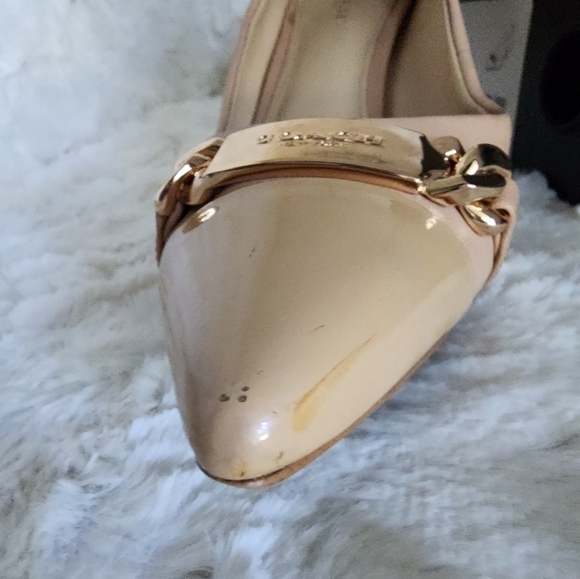 Coach Tan Leather Bowery Kitten Heels S 7.5 - Picture 16 of 16